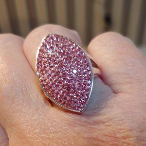Ring with Pink Swarovski Crystals